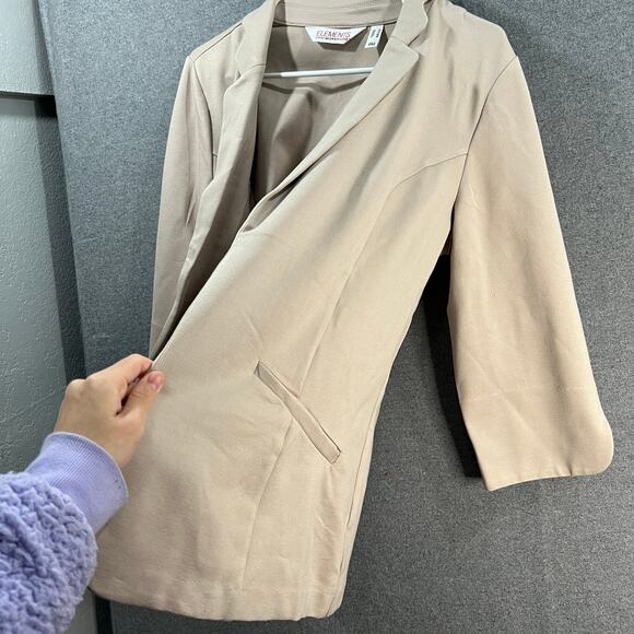 Isaac Mizrahi Live! Elements Womens Top Blazer Knit Jacket Tan Color Size Reg 10 - Picture 10 of 14